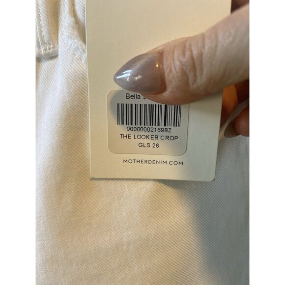NWT Mother Denim Looker Ankle Fray in Glass Slipper (White) Size 26 - Picture 14 of 14